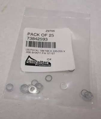 Girbaltar Stainless Steel 0.006  Thick 0.193  Inside Dia. Round Shims 25 Pcs. • $12.95