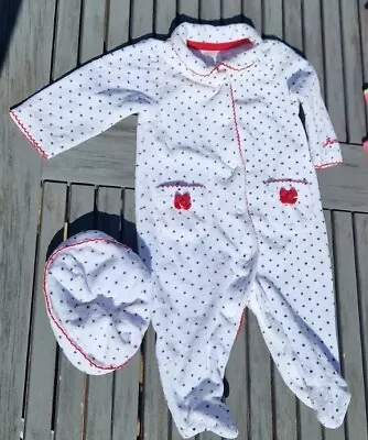 Jasper Conran  Girls Peter Pan Romper SUIT BABYGROW & HAT Outfit 0 - 3 Month VGC • £3.99