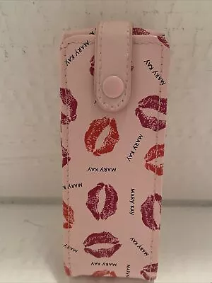 Mary Kay Lipstick Case Holder W/Mirror Pink Case W/Lips Pattern Hold 2 Lipsticks • $9