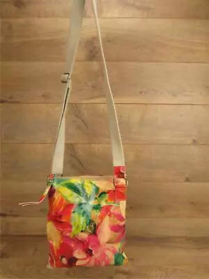 Maurizio Taiuti Made In Italy Floral Printed Leather Crossbody Handbag Bag Purse • $25