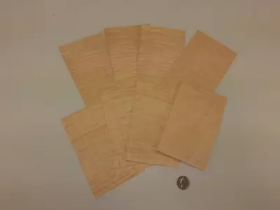 1 Lot Of 8pcs Fiddleback Curly Maple Raw Veneer Shorts Lot #1040 • $15.49