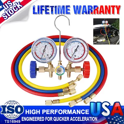 $33.93 • Buy Air Vacuum Pump Professional A/C Air Conditioner 3-Way HVAC Manifold Gauge Set