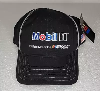 Mobil 1 One Official Motor Oil Of NASCAR Hat Cap Black -Pegasus -Adjustable-Tag • $13.99