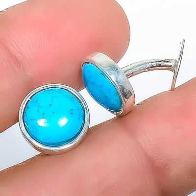$12.99 • Buy Magnesite Turquoise 925 Sterling Silver Bali Cufflink Men's Jewelry T36