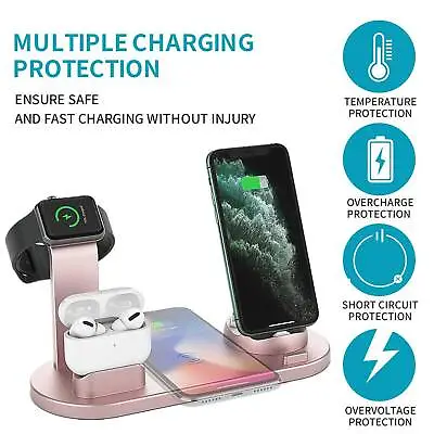 Wireless Charger Dock Charging Station 4 In 1 For IPhone 14 13 Apple Watch • $9.49