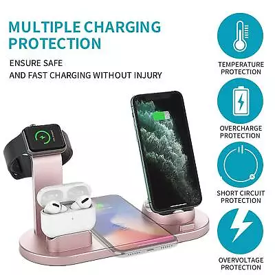$9.02 • Buy Wireless Charger Dock Charging Station 4 In 1 For IPhone Apple Watch 12 11 XS