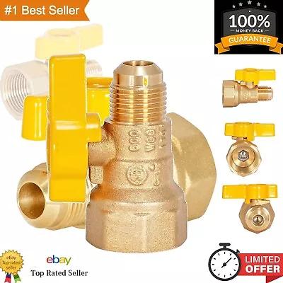 Safety-Tested Brass Gas Ball Valve With 1/2 Inch OD X 3/4 Inch FIP Tube • $20.99