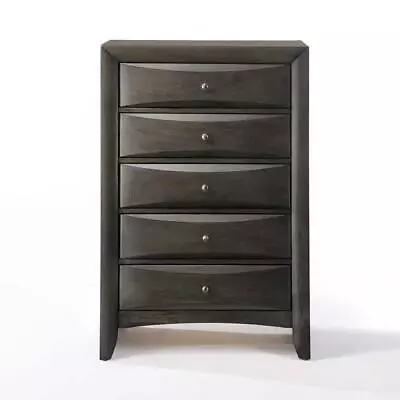 Acme Furniture Chest Of Drawers 5-Drawers Wood Contemporary Square Legs Gray Oak • $512.21