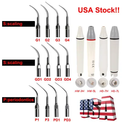 Dental Ultrasonic Piezo Scaler Handpiece / Tips Fit EMS Woodpecker/DTE SATELEC • $8.09