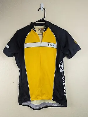 RLX Polo Sport Ralph Lauren Cycling Jersey Women's Large Vintage 90s Yellow • $22.99