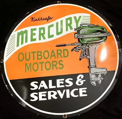Vintage Art MERCURY OUTBOARD MOTORS PORCELAIN ENAMEL SIGN Rare Advertising 30  • $199