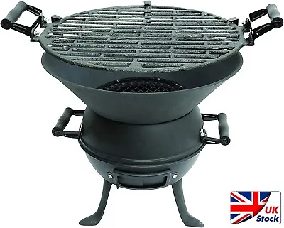 Cast Iron BBQ Cooking Outdoor Small Grill Heater Barbecue Charcoal Landmann • £95.98