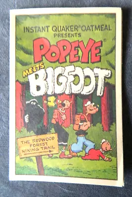 1989 Popeye Meets Bigfoot Quaker Oatmeal Promo Mini Comic - Vintage Advertising • $7.50