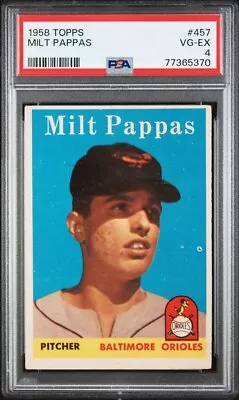 1958 Topps Milt Pappas #457 Rookie RC PSA 4 VG-EX Orioles • $14.92