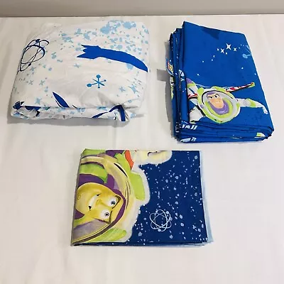 Original Toy Story Buzz Lightyear Twin Sheet Set Flat Fitted Pillowcase • $28.99