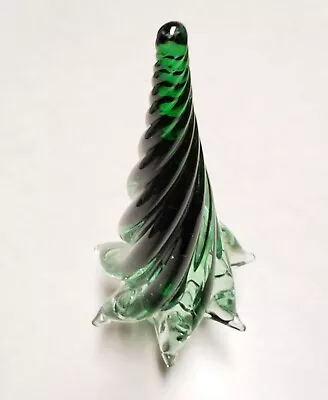 Beautiful Murano Style Glass Swirl/Spiral Tree Clear Green 12” • $79.99