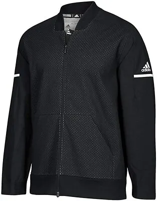 Adidas Men's Team Squad Bomber Jacket Climalite Sport Limited Edition Black New • $39.99