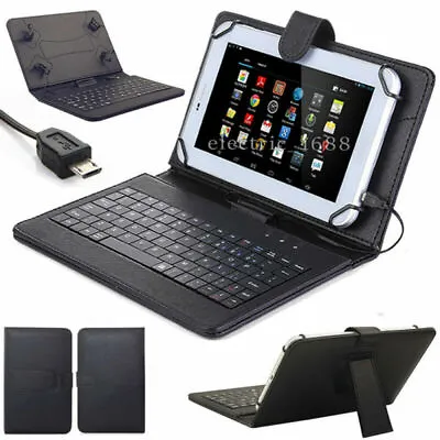 $14.99 • Buy Slim PU Leather Case Cover W/ Stand Keyboard USB 2.0 For 7 -8  Android Tablet PC