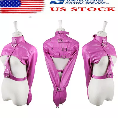 $36.89 • Buy Sexy Women PU Leather Body Harness Cupless Asylum Straight Jacket 3 Colors!