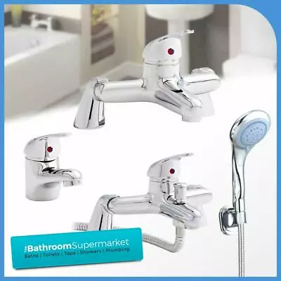 Chrome Sink Basin Mixer Bath Filler Shower Tap Bathroom Tidy Range • £34.49