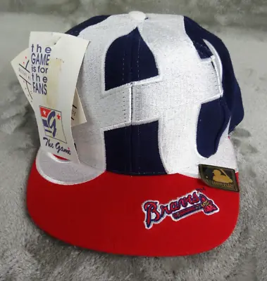 Vintage NWT Atlanta Braves Big Logo The Game Snapback MLB All Over 90s RARE • $995