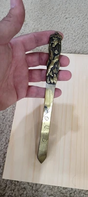 £40.26 • Buy Vintage Original Japanese Meiji Period Opener Letters. Frog On Brass