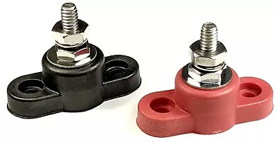$12.50 • Buy Red & Black Junction Block Power Post Stud 1/4  Stainless 12V 160A Fast Ship