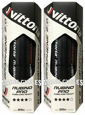 Vittoria Rubino Pro Tubeless Ready G 2.0 700 X 25 All Black  • $57.90