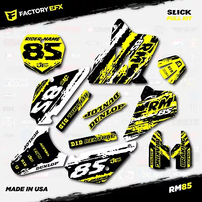 White Yellow Slick Racing Graphics Kit Fit Suzuki RM85 01-21 Plates RM 85 Decal • $79.99
