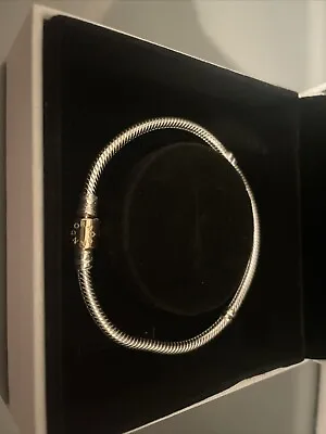 Brand New Genuine Pandora Silver & 14ct Gold Barrel Clasp Bracelet 599347C00-19 • £200
