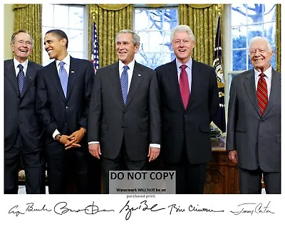 GEORGE W. BUSH BARACK OBAMA & OTHER PRESIDENTS W/ SIGNATURES 8X10 PHOTO (WW038) • $8.87