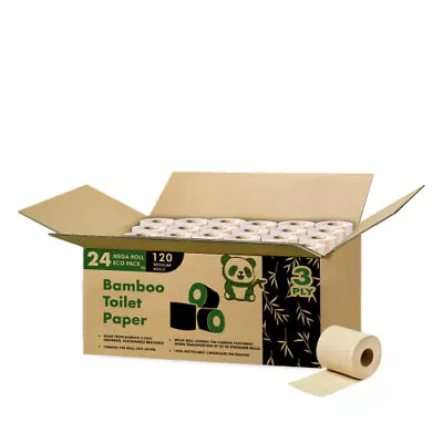 $59.99 • Buy WorldFront Naturals Unbleached 100% Natural Bamboo Toilet Paper 24 Mega Roll