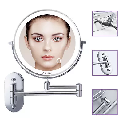 Wall Mounted LED Shaving Bathroom Mirror Dual Sided 1X 10X Magnifying Mirror USB • £22.99