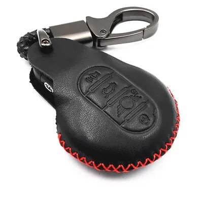 Black Leather 4 Buttons Key Case Fob Cover For Mini Cooper Clubman F55 F56 F57 • $9.99