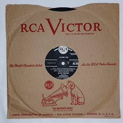 ROCK EP HEAR Elvis Presley LOVING YOU 10  33rpm 1957 RCA UK  • $21