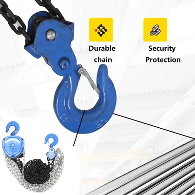 2T Ratchet Chain Lever Chain Hoist Chain Block Heavy Load Lifting Chain Puller • £44.39