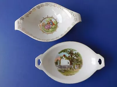 2 Vtg Serving Bowls General Meades Headquaters & Courting Couple • $15