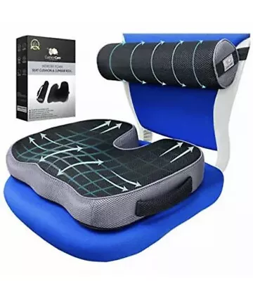 2pc Seat Cushion And Lumbar Roll Combo For Office Chair - Memory Foam 3D Mesh • $49.99