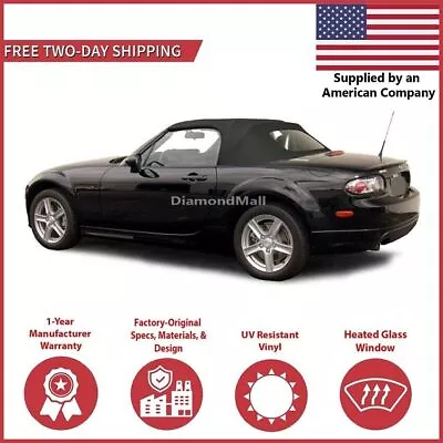 2006-2010 Mazda Miata Convertible Soft Top W/ DOT Approved Heated Glass Black • $413.10