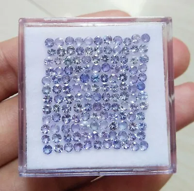 50 Pcs Natural Tanzanite Round Cut 2.50 MM Calibrated AAA Quality Loose Gems Lot • $19.49