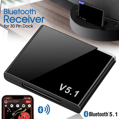 $14.19 • Buy Bluetooth 5.1 Music Audio Adapter Receiver 30 Pin Dock Speaker For IPhone IPod