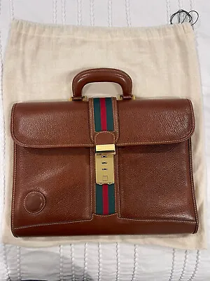 Rare Gucci Briefcase Leather Vintage Brown • $4211