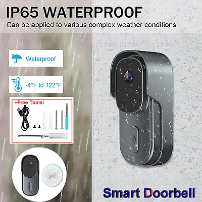 Wireless WiFi Video Doorbell Smart Phone Door Ring Intercom Camera Security Bell • $38.99