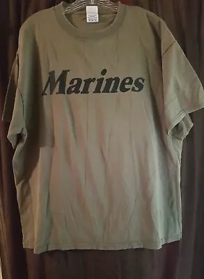 Vintage Marines Graphic Print Tee Green Size XL T-Shirt • $28