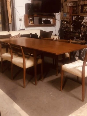 $2500 • Buy Vintage Parker Fler Extendable Dining Table & Original Chairs