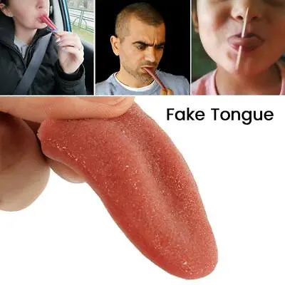 New Halloween Harmless Realistic Fake Tongue Magic Trick Joke Prank • £3.47