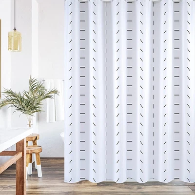 $19.99 • Buy Striped Shower Curtain Boho Farmhouse Bath Curtain Black White Bathroom Decor