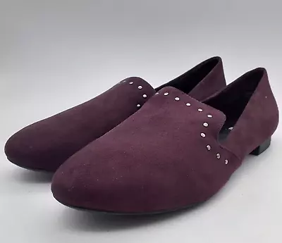 Brash Slip-on Women's Size 9.5W Faux Suede Plum Shoes 178594 • $19.99