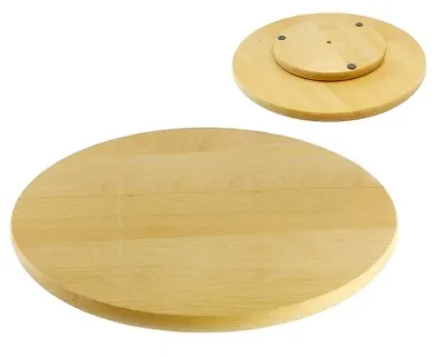 £21.49 • Buy Rotating Board Lazy Susan Round Wooden Swivel Serving Pizza Cake 14 Inches