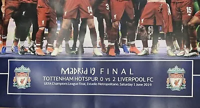 LIVERPOOL FC Vs.  TOTTENHAM HOTSPUR MADRID FINAL 2019 23   X 32  Poster • $5